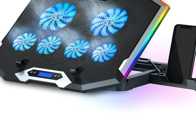 TopMate C11 laptop cooling pad — best overall pick with five fans and adjustable height