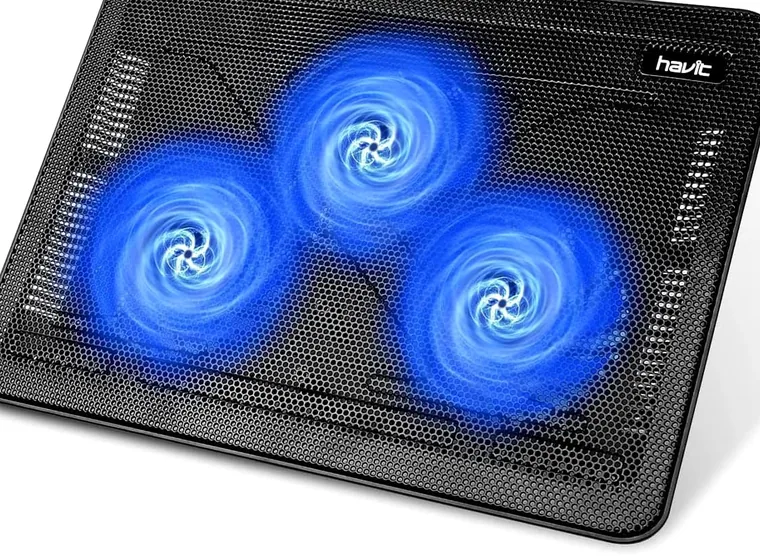 Havit HV-F2056 slim laptop cooling pad — best budget pick with three quiet fans