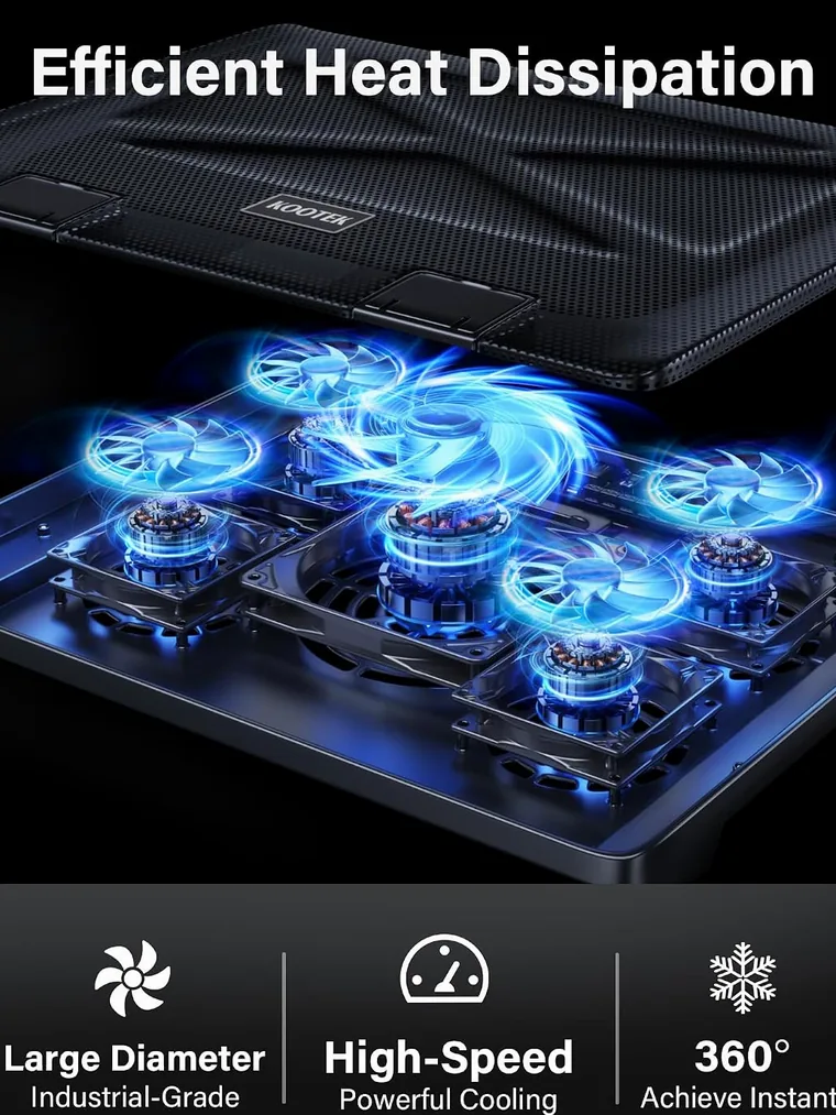 Kootek Chill Mat 5 budget gaming laptop cooling pad with five fans